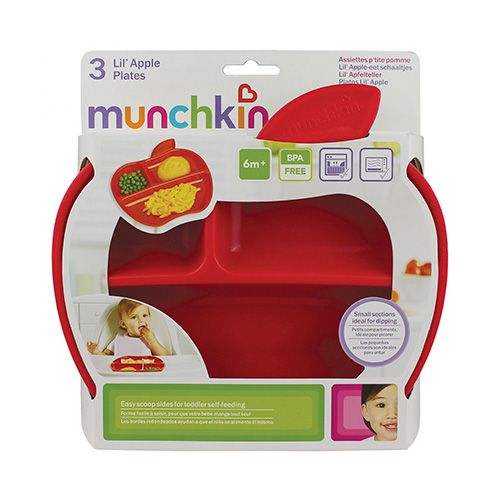 Munchkin Apple Plates Πιάτα σε Σχήμα Μήλου (6m+) 3τμχ 12102