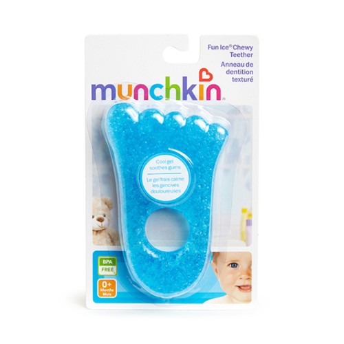 Munchkin Fun Ice Chewy Teether Toy Δροσιστικό Μασητικό (0m+) 1τμχ - Μπλε Πατούσακι (11324)