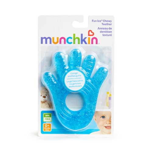 Munchkin Fun Ice Chewy Teether Toy 0m+ Blue Hand