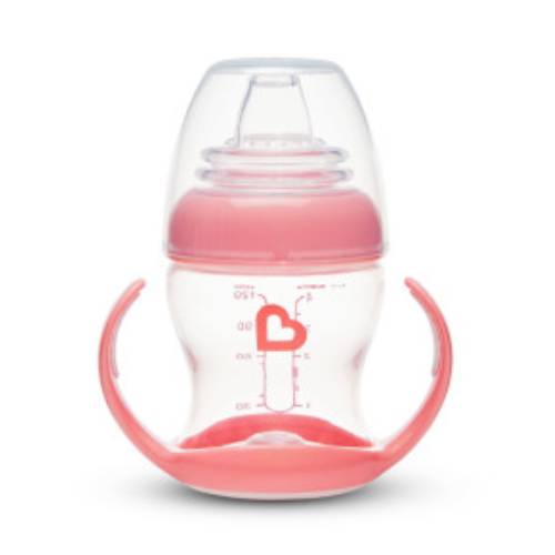 Munchkin Gentle Cup Εκπαιδευτικό Μπιμπερό Σιλικόνης με Λαβές 4m+ 118ml - Clear Pink