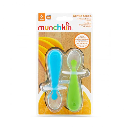 Munchkin Gentle Training Silicone Spoons (6m+) 2pcs Blue/Green