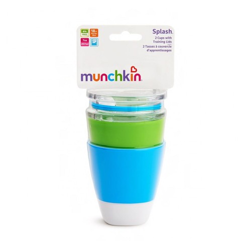Munchkin Splash Cups with Training Lids (18m+) 2pcs - Blue/Green
