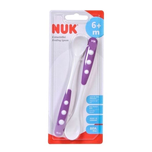 Nuk Easy Learning Κουτάλι Φαγητού Μωβ, 6m+ 2τμχ