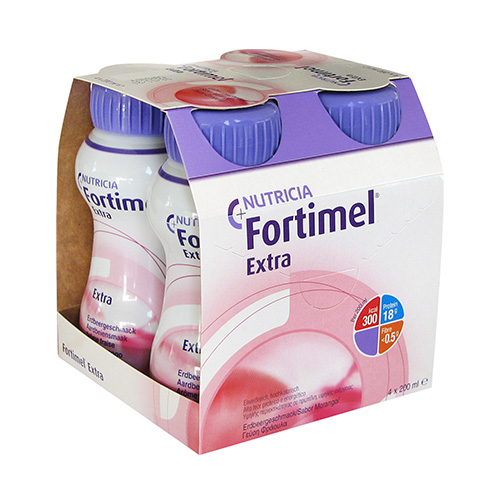 Nutricia Fortimel Extra Υπερπρωτεϊνικό Ρόφημα με Γεύση Φράουλα 4x200ml