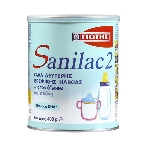 Γιώτης Sanilac 2 Γάλα για Βρέφη από τον 6ο Μήνα 400g