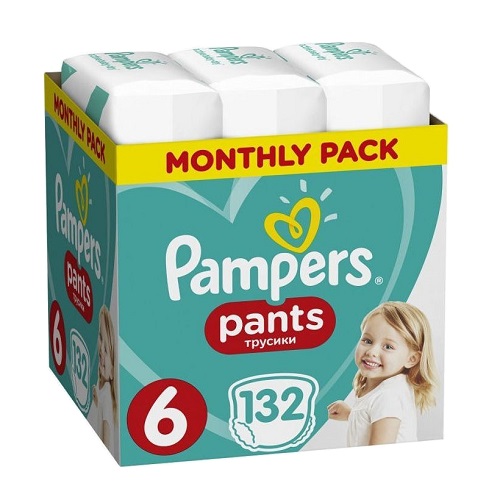 Pampers Monthly Pack Pants Πάνες-Βρακάκι No 6 (14-19kg) 132τμχ