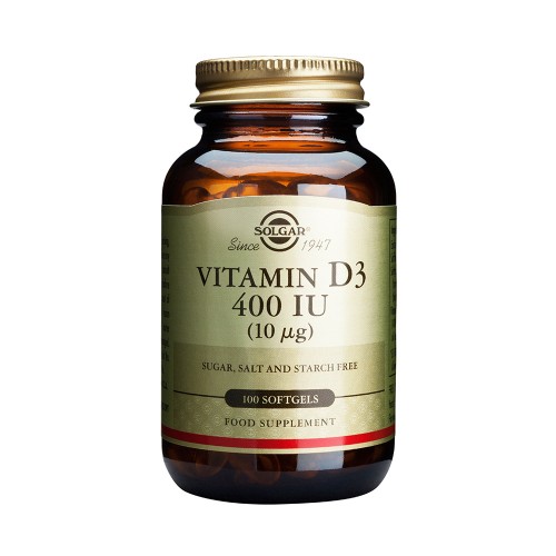 Solgar Vitamin D3 400iu (10μg) 100 soft gels Solgar Vitamin D3 400iu (10μg) 100 soft gels