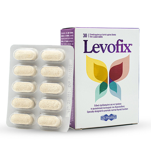 Uni-Pharma Levofix για την Φυσιολογική Λειτουργία του Θυροειδούς 30 ταμπλέτες