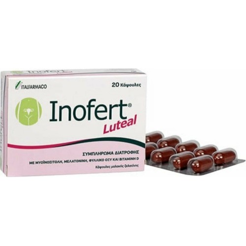 Italfarmaco Inofert Luteal με Μυοϊνοσιτόλη, Μελατονίνη, Φυλλικό Οξύ & Βιταμίνη D 20caps Italfarmaco Inofert Luteal με Μυοϊνοσιτόλη, Μελατονίνη, Φυλλικό Οξύ & Βιταμίνη D 20caps
