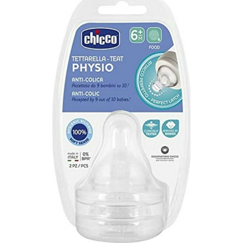 Chicco Physio Anti-Colic Θηλή Σιλικόνης Ροή Φαγητού (6m+) 2τμχ (20347-00) Chicco Physio Anti-Colic Θηλή Σιλικόνης Ροή Φαγητού (6m+) 2τμχ (20347-00)