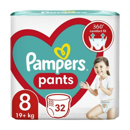 Pampers Πάνες Βρακάκι Pants No. 8 για 19+kg 32τμχ