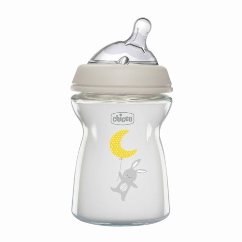 Chicco Γυάλινο Μπιμπερό Natural Feeling Κατά των Κολικών με Θηλή Σιλικόνης 250ml για 0m+ 1τμχ (81221-30) Chicco Γυάλινο Μπιμπερό Natural Feeling Κατά των Κολικών με Θηλή Σιλικόνης 250ml για 0m+ 1τμχ (81221-30)