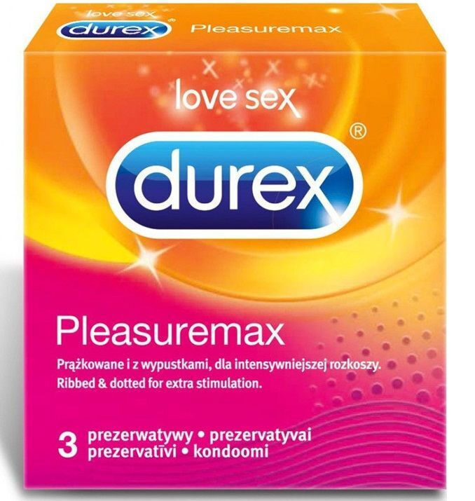 Durex Προφυλακτικά Pleasure Max 3τμχ με Ραβδώσεις