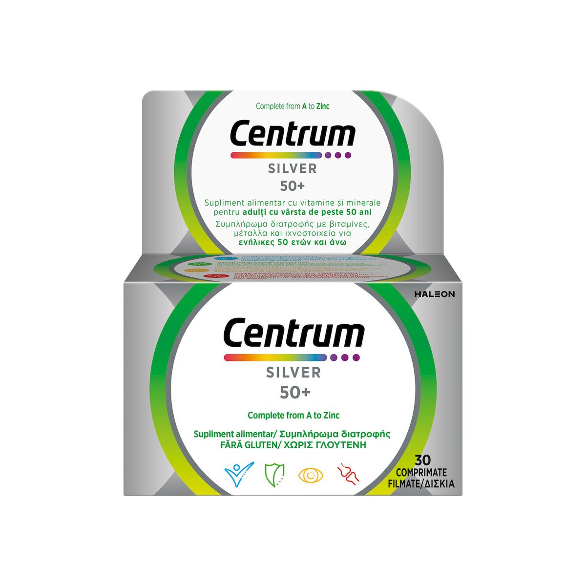 Centrum Silver 50+ Πολυβιταμίνη για Ενέργεια, Ενίσχυση του Ανοσοποιητικού & το Νευρικό Σύστημα 30 ταμπλέτες