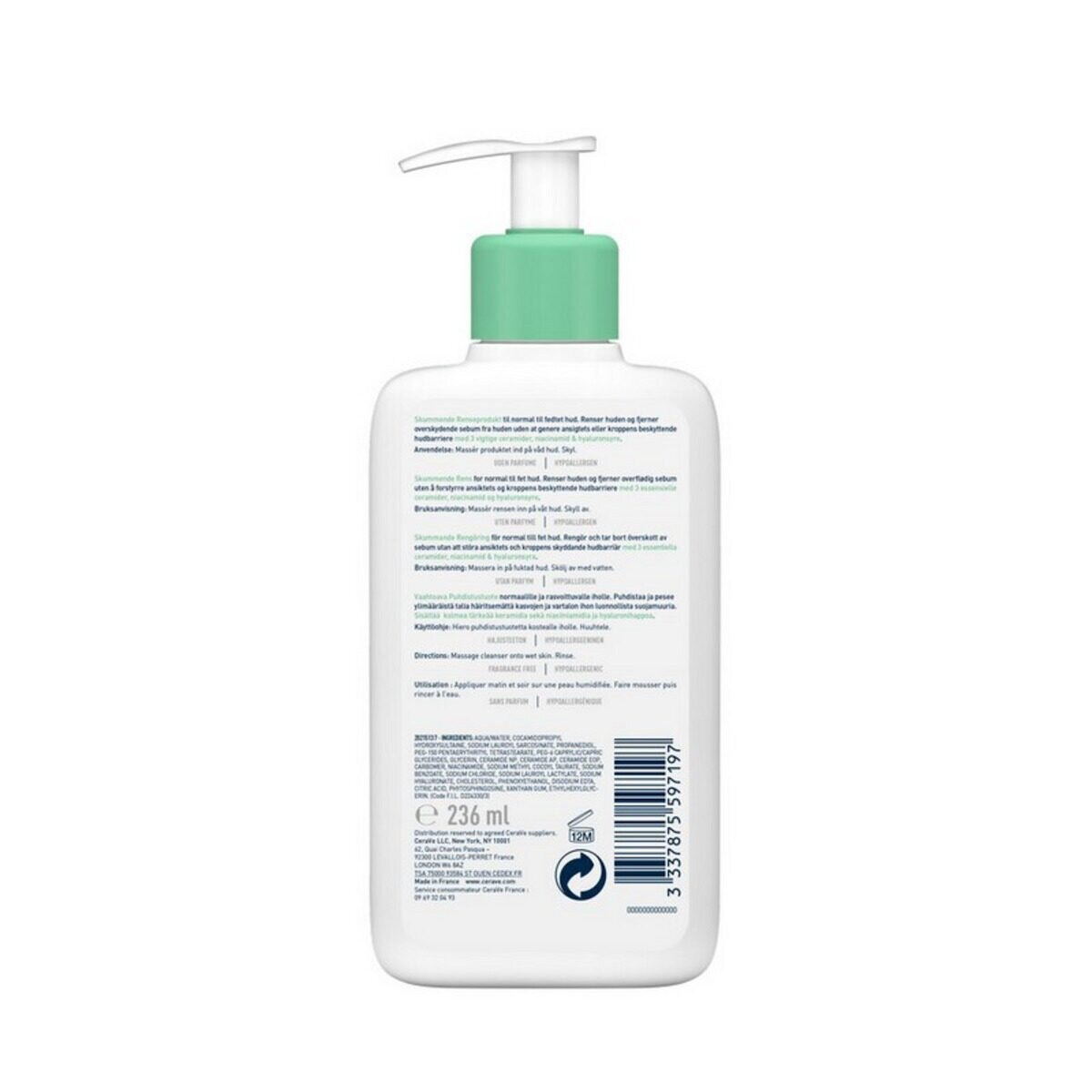 CeraVe Foaming Cleanser Gel Καθαρισμού Προσώπου 236ml - Image 2
