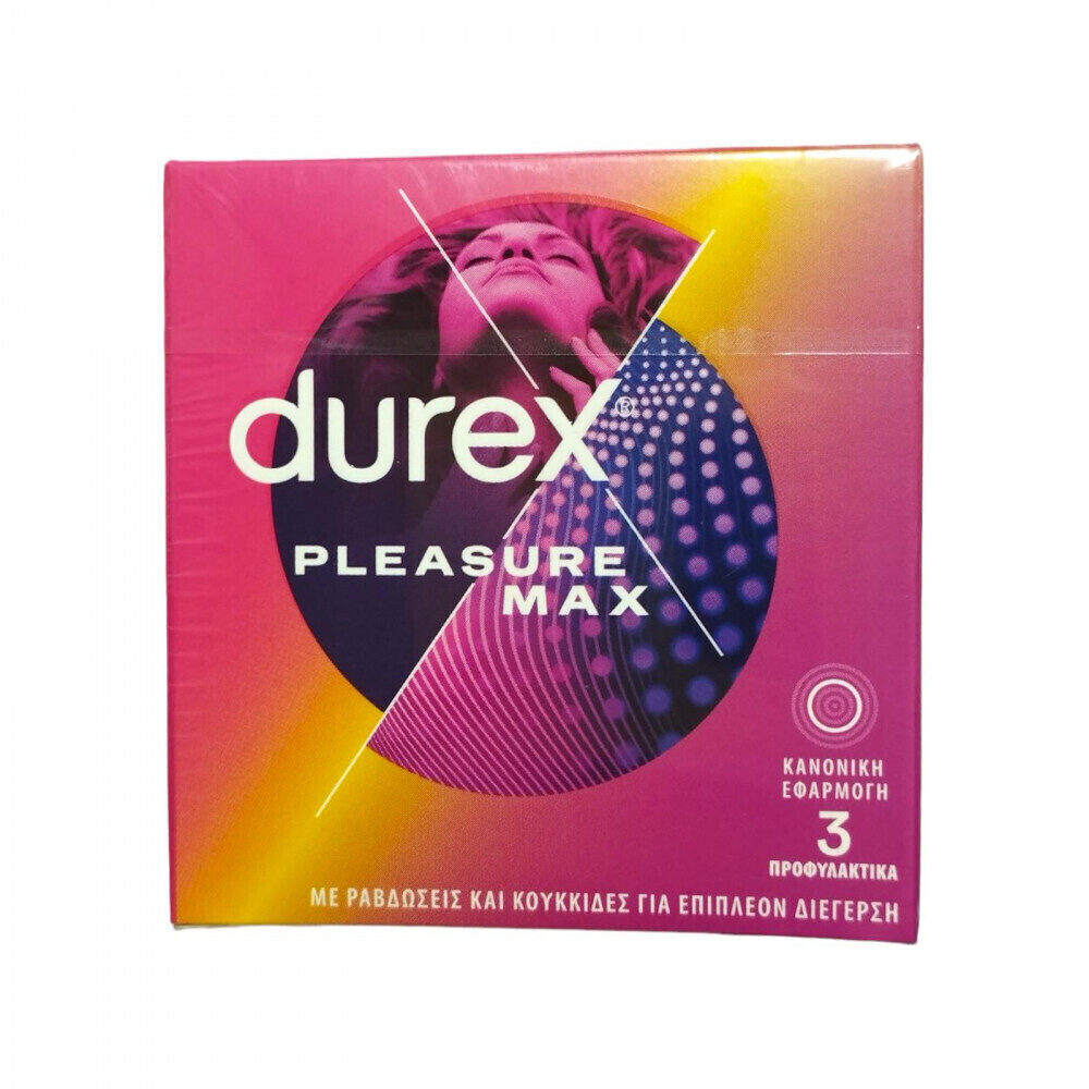 Durex Προφυλακτικά Pleasure Max 3τμχ με Ραβδώσεις