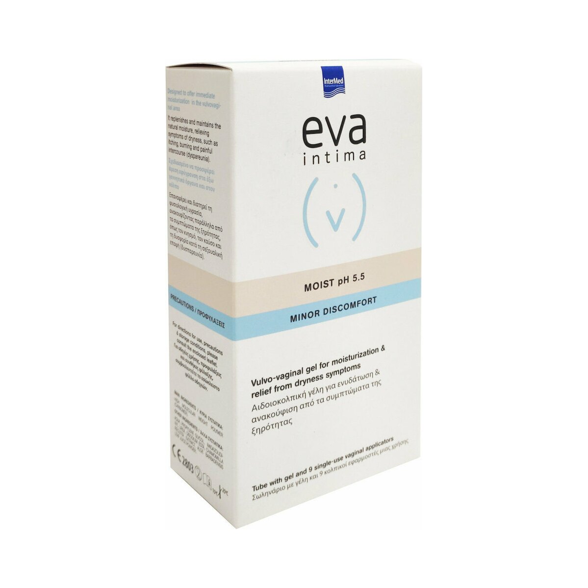 InterMed Eva Intima Moist pH 5.5 Gel για Ενυδάτωση της Ευαίσθητης Περιοχής με Χαμομήλι & Αλόη 9 x 50gr