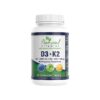 Natural Vitamins D3 5000IU + K2 125μg Βιταμίνη για Ενίσχυση του Ανοσοποιητικού & την Υγεία των Οστών 60 μασώμενες ταμπλέτες