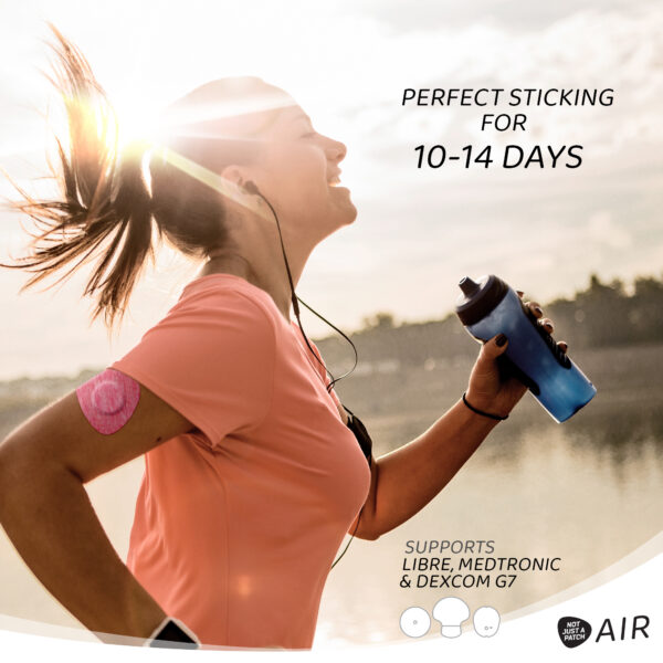 Not Just a Patch Air Αδιάβροχα Αυτοκόλλητα για Αισθητήρες Freestyle Libre 2 Plus, Medtronic Guardian, Dexcom G7, Dexcom ONE+, Sibionics GS1 & Medtrum TouchCare Nano 20τμχ – Ροζ - Image 4