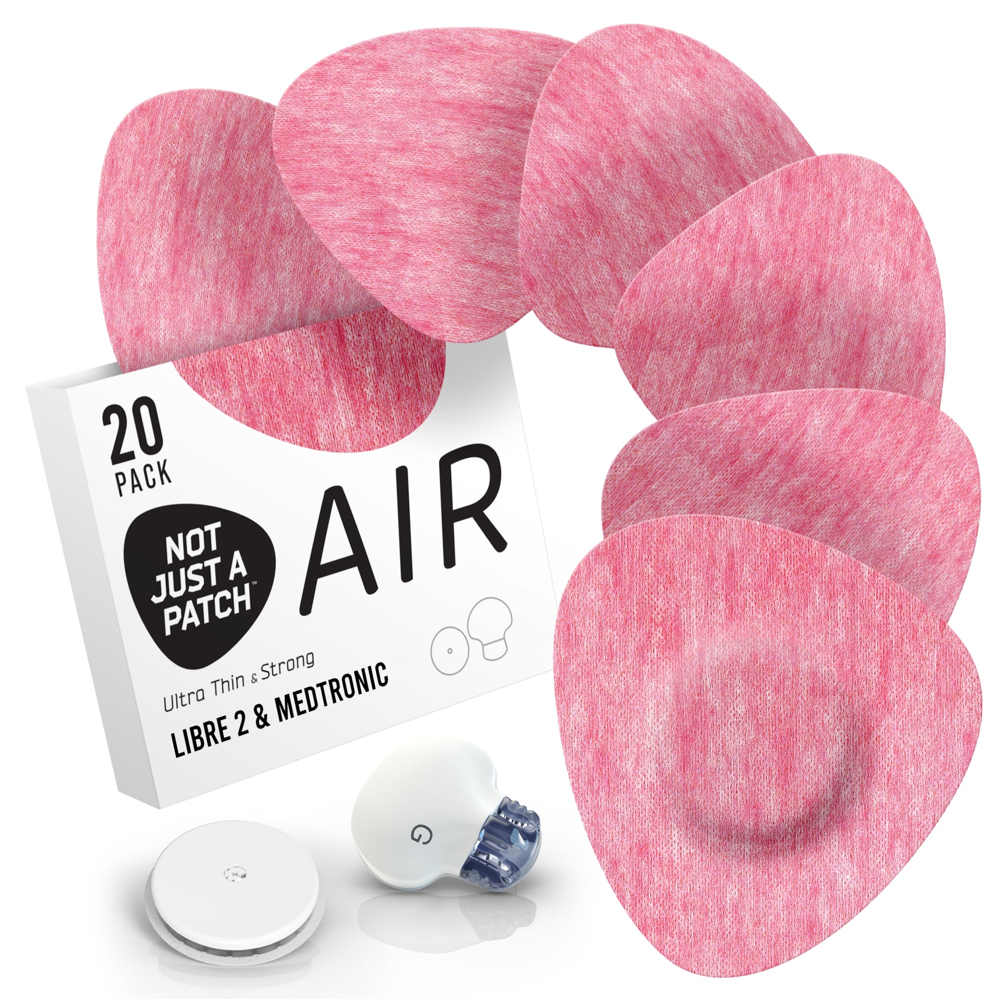 Not Just a Patch Air Αδιάβροχα Αυτοκόλλητα για Αισθητήρες Freestyle Libre 2 Plus, Medtronic Guardian, Dexcom G7, Dexcom ONE+, Sibionics GS1 & Medtrum TouchCare Nano 20τμχ – Ροζ