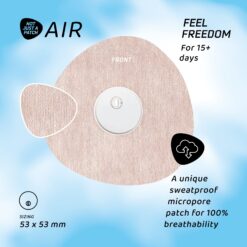 Alternative view of Not Just a Patch Air Cutout Αδιάβροχο Αυτοκόλλητο για Αισθητήρα Freestyle Libre 3 20τμχ – Μπεζ