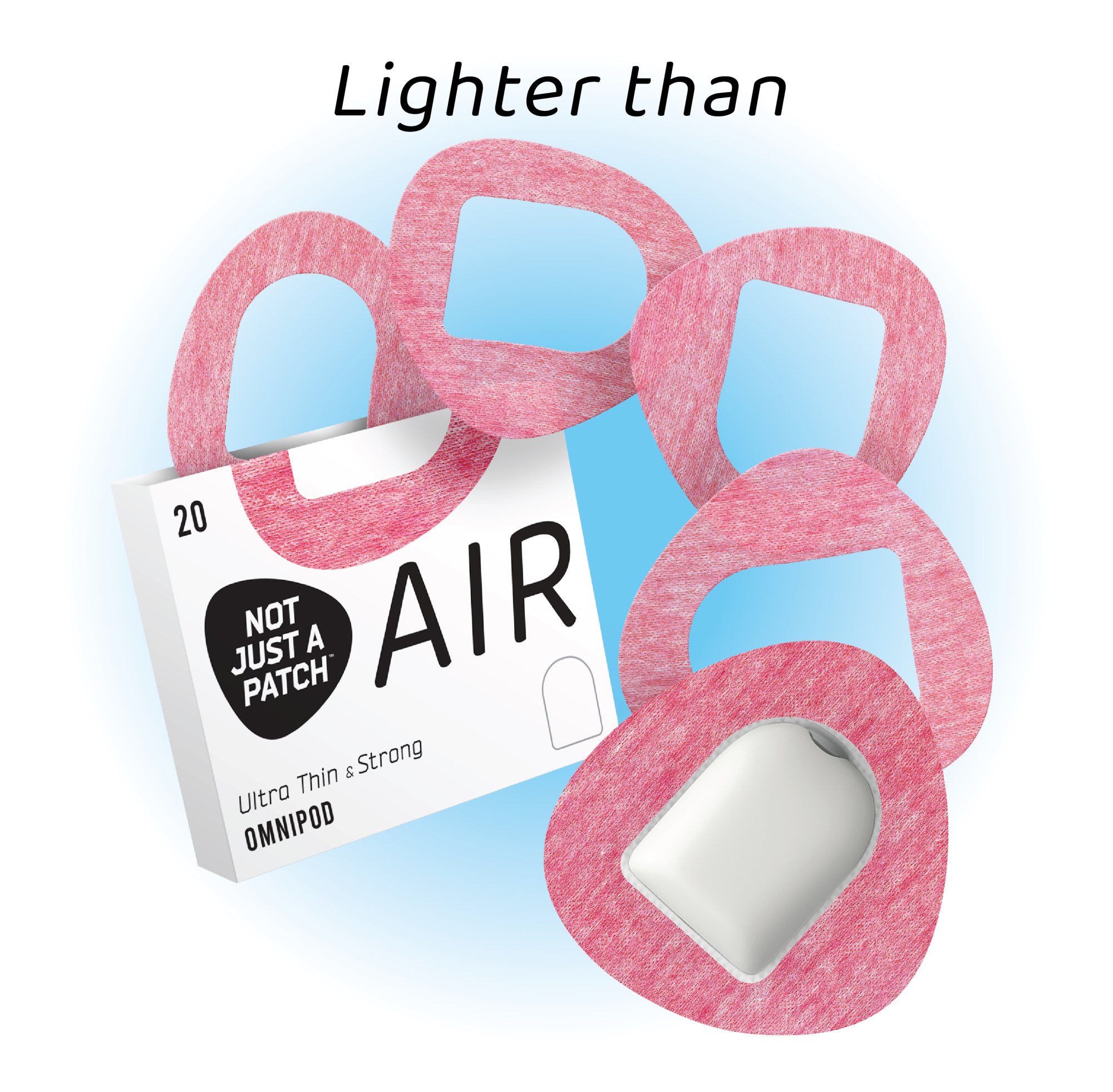 Not Just a Patch Air Cutout Αδιάβροχο Αυτοκόλλητο για Omnipod 20τμχ – Ροζ