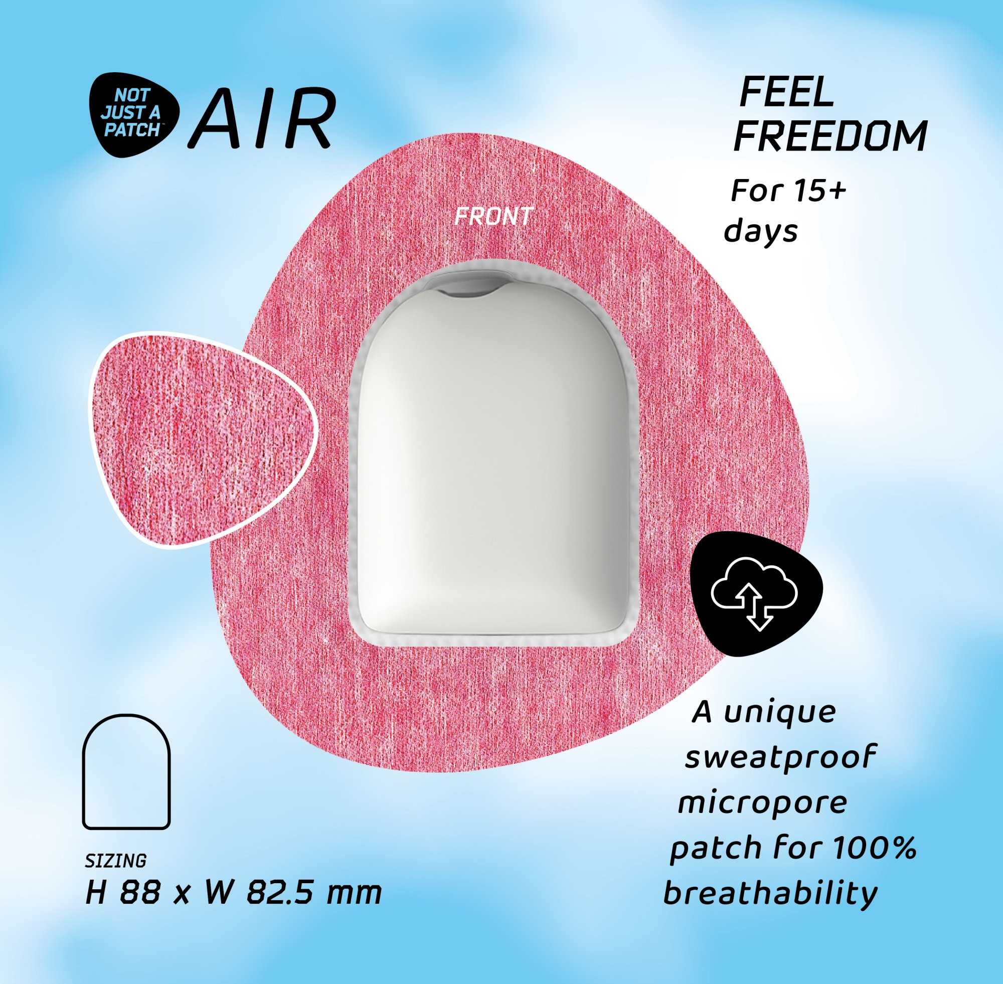 Not Just a Patch Air Cutout Αδιάβροχο Αυτοκόλλητο για Omnipod 20τμχ – Ροζ - Image 2