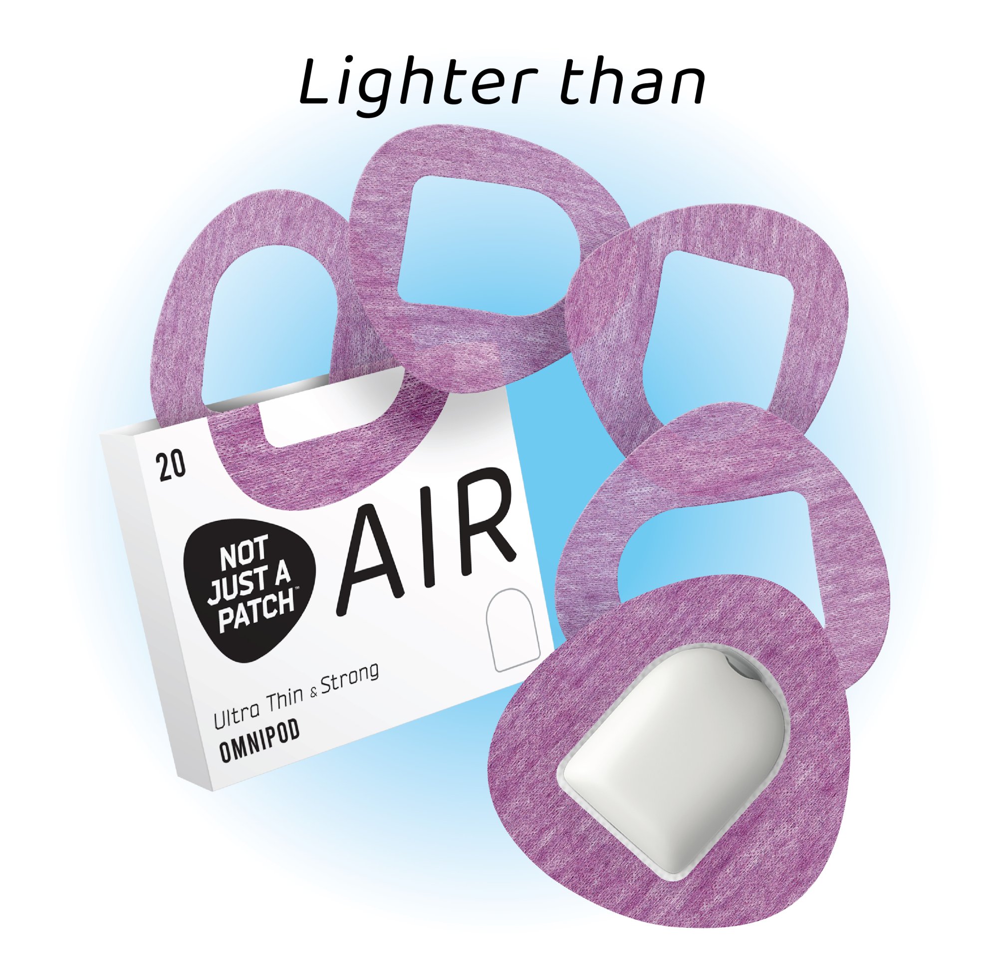Not Just a Patch Air Cutout Αδιάβροχο Αυτοκόλλητο για Omnipod 20τμχ – Μωβ