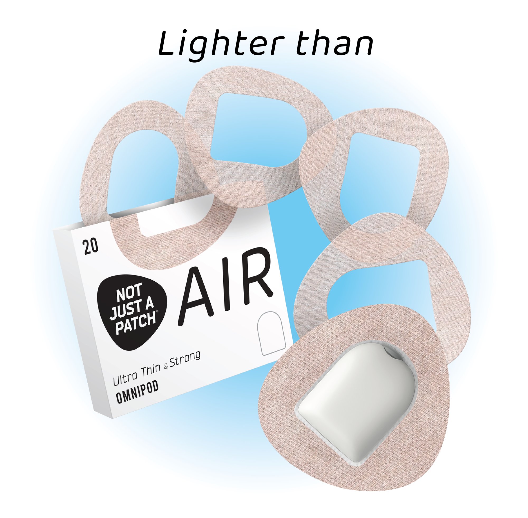 Not Just a Patch Air Cutout Αδιάβροχο Αυτοκόλλητο για Omnipod 20τμχ – Μπεζ