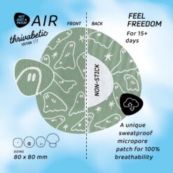 Alternative view of Not Just a Patch Air Thrivabetic Αδιάβροχα Αυτοκόλλητα για Αισθητήρες Freestyle Libre 2 Plus, Medtronic Guardian, Dexcom G7, Dexcom ONE+, Sibionics GS1 & Medtrum TouchCare Nano 10τμχ - T1D Ghosty Mode
