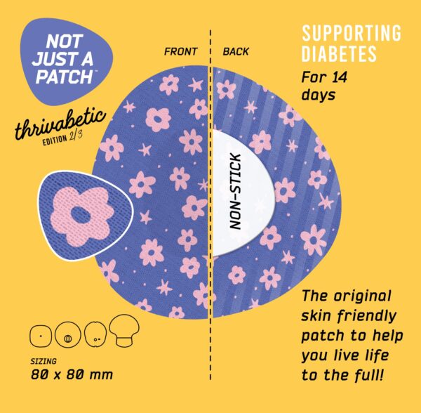 Not Just a Patch Air Thrivabetic Αδιάβροχα Αυτοκόλλητα για Αισθητήρες Freestyle Libre 2 Plus, Medtronic Guardian, Dexcom G7, Dexcom ONE+, Sibionics GS1 & Medtrum TouchCare Nano 10τμχ - BloomBerry Violet - Image 2