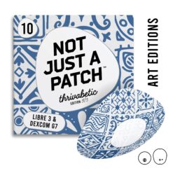 Not Just a Patch Original Thrivabetic Αδιάβροχο Αυτοκόλλητο για Αισθητήρα Dexcom G7, Dexcom ONE+, Freestyle Libre 3, Sibionics GS3, Syai Ultra 10τμχ - Mediterranean Mosaic Blue