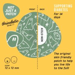 Alternative view of Not Just a Patch Original Thrivabetic Αδιάβροχο Αυτοκόλλητο για Αισθητήρα Dexcom G7, Dexcom ONE+, Freestyle Libre 3, Sibionics GS3, Syai Ultra 10τμχ - T1D Ghosty Mode
