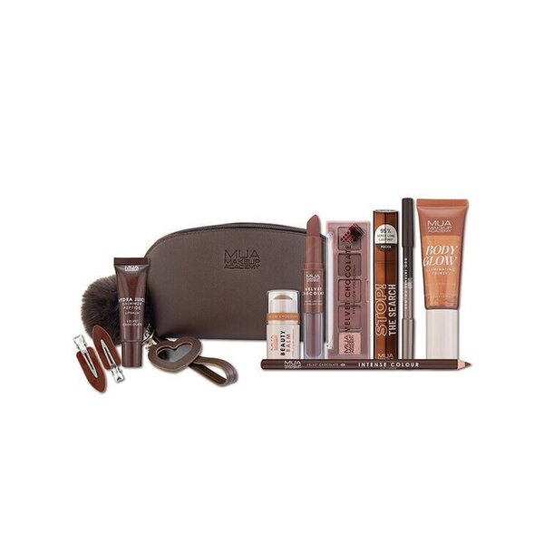 MUA Velvet Σετ Μακιγιάζ για Πρόσωπο, Μάτια & Χείλη με Νεσεσέρ Chocolate 302685