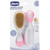 Chicco Σετ Βρεφική Βούρτσα από Φυσική Τρίχα & Χτένα 2τμχ – Ροζ (06569-10)