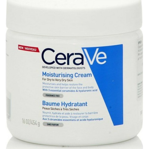 CeraVe Moisturising Ενυδατική Κρέμα Σώματος με Υαλουρονικό Οξύ για Ξηρές Επιδερμίδες 454ml