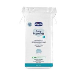 Chicco Baby Moments Μαντηλάκια Καθαρισμού από 100% Απαλό Καθαρό Βαμβάκι 60τμχ (02654-00)