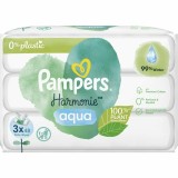 Pampers Harmonie Aqua Μωρομάντηλα με 99% Νερό, χωρίς Οινόπνευμα & Άρωμα 3×48τμχ