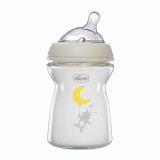 Chicco Γυάλινο Μπιμπερό Natural Feeling Κατά των Κολικών με Θηλή Σιλικόνης 250ml για 0m+ 1τμχ (81221-30)