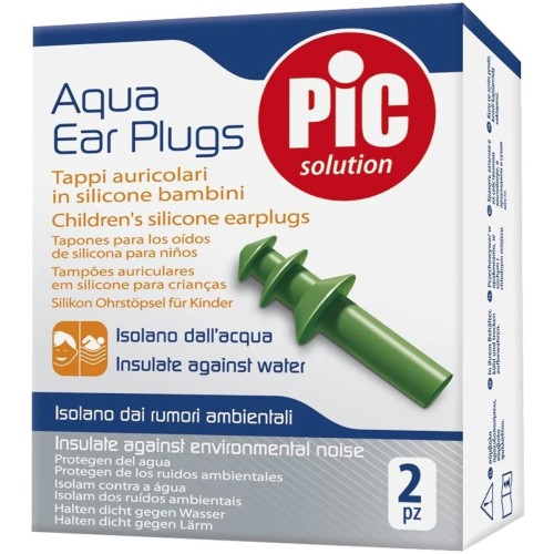 PiC Solution Aqua Παιδικές Ωτοασπίδες Σιλικόνης για Κολύμβηση 2τμχ σε Πράσινο Χρώμα