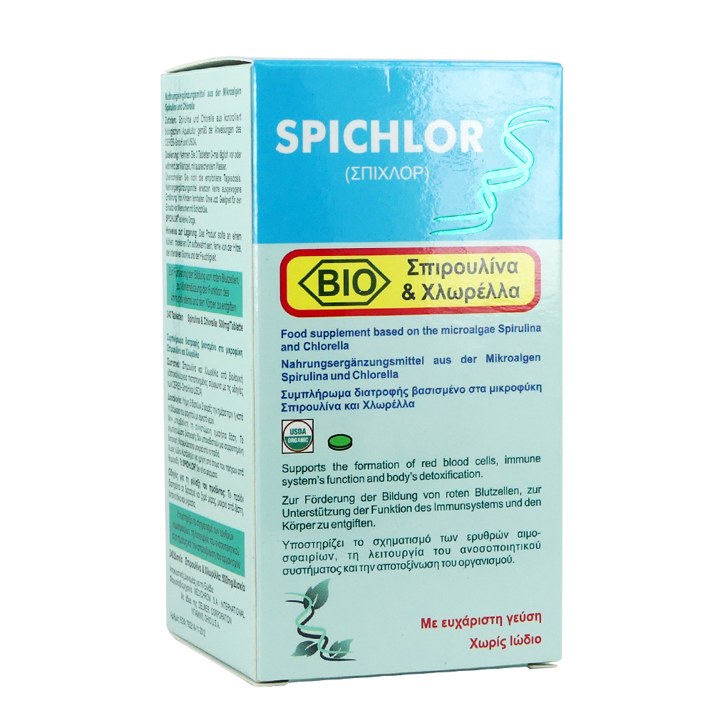 Medichrom Spichlor Συμπλήρωμα Σπιρουλίνας 340mg και Χλωρέλλας 160mg 240tabs