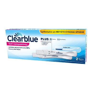 Clearblue Τεστ Εγκυμοσύνης Plus 2τμχ