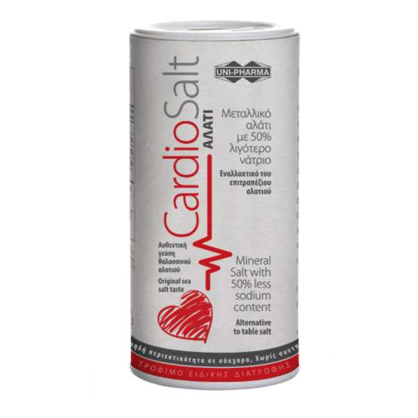 Uni-Pharma Cardiosalt Μεταλλικό Αλάτι με 50% λιγότερο νάτριο 250gr