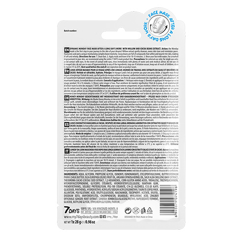 7DAYS Dynamic Monday Sheet Mask Μάσκα Προσώπου 28g