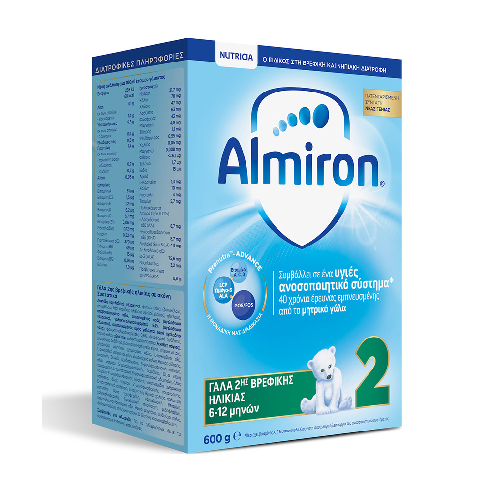 Nutricia Almiron 2 Γάλα 2ης Βρεφικής Ηλικίας από 6-12 μηνών 600g