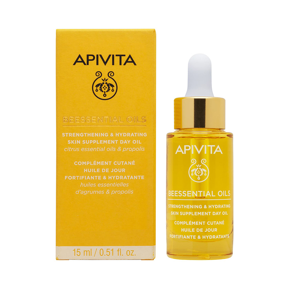 Apivita Beessential Oils Έλαιο Προσώπου Ημέρας Συμπλήρωμα Ενδυνάμωσης & Ενυδάτωσης 15ml