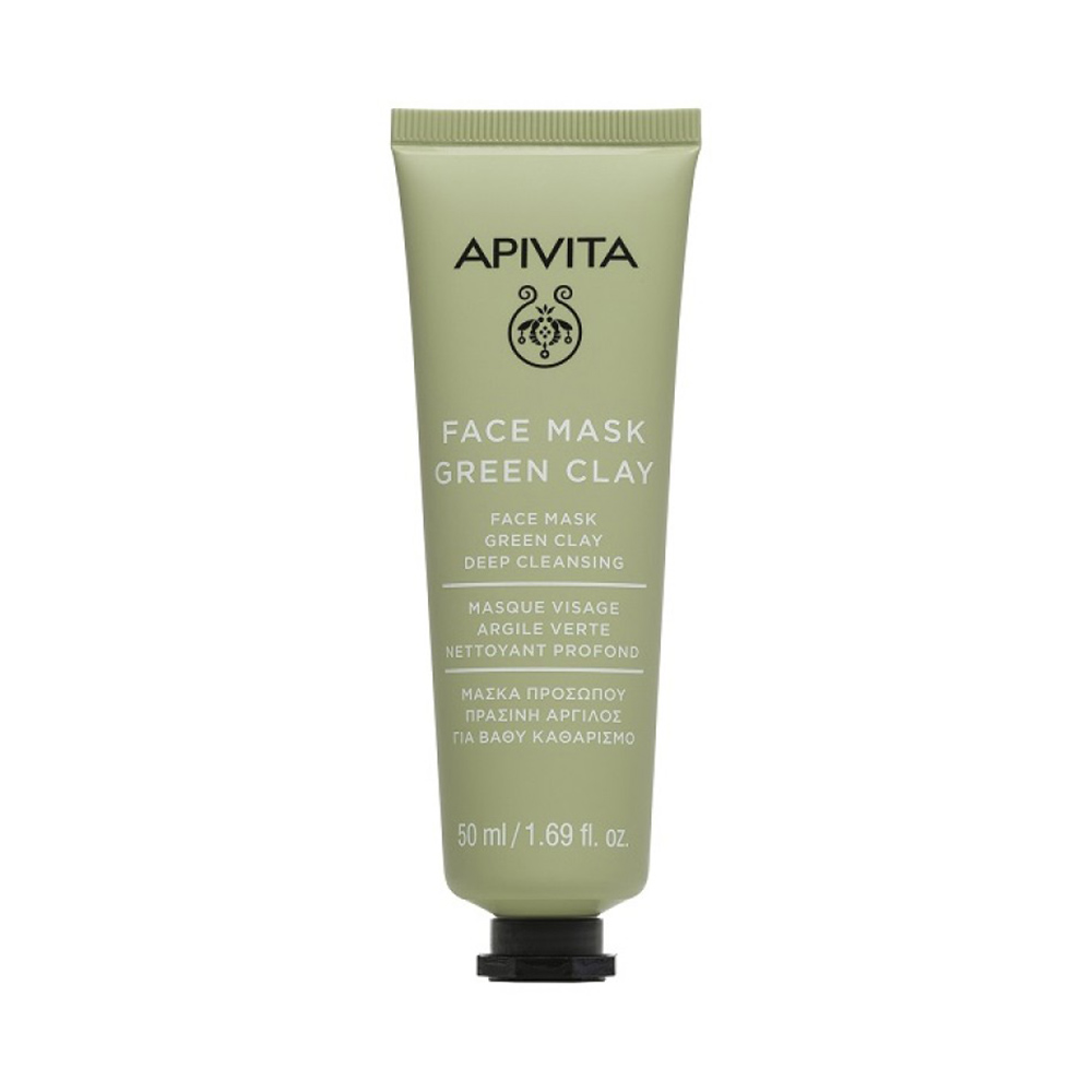 Apivita Green Clay Face Mask Μάσκα Προσώπου Πράσινη Άργιλος για Βαθύ Καθαρισμό 50ml