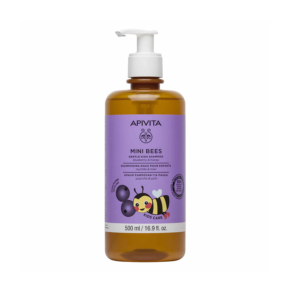Apivita Mini Bees Gentle Kids Shampoo Απαλό Σαμπουάν για Παιδιά με Μύρτιλο & Μέλι 500ml