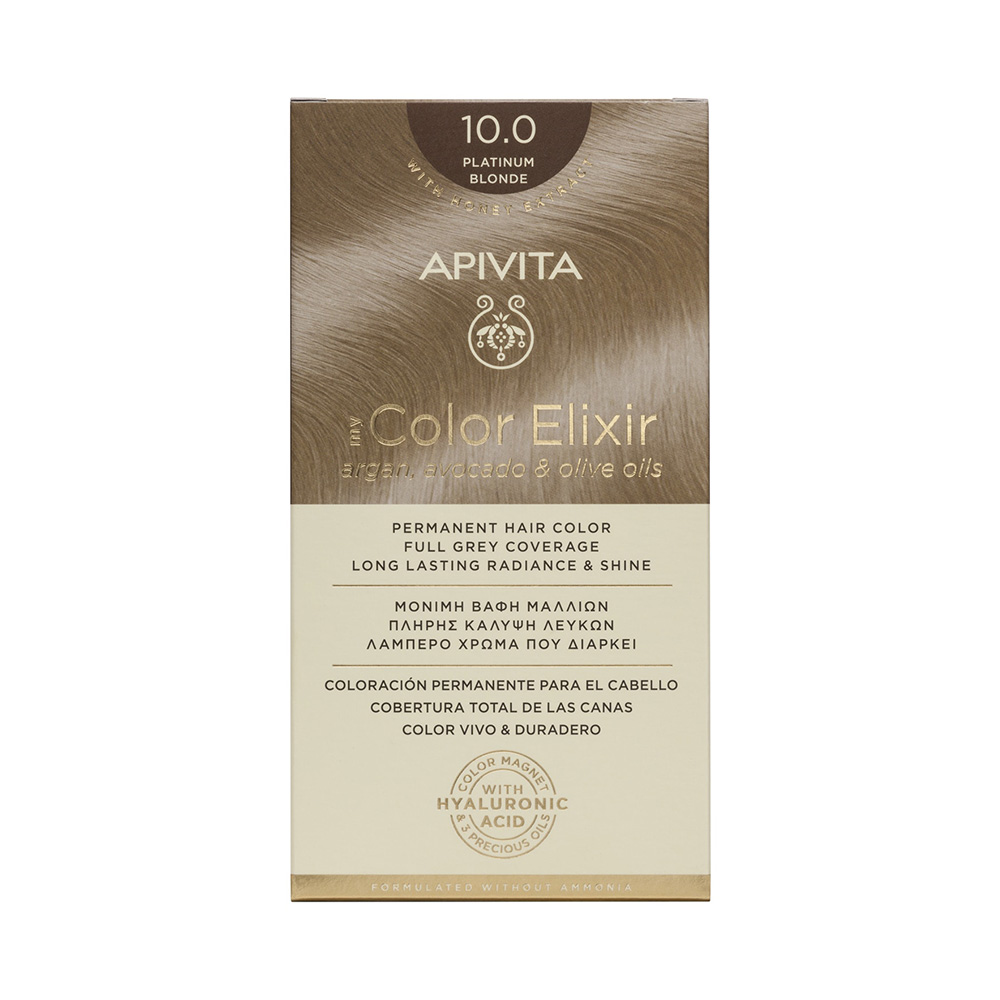 Apivita My Color Elixir Μόνιμη Βαφή Μαλλιών με Έλαιο Ελιάς, Argan και Αβοκάντο 10.0 Κατάξανθο
