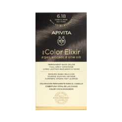 Apivita My Color Elixir Μόνιμη Βαφή Μαλλιών με Έλαιο Ελιάς, Argan και Αβοκάντο 6.18 Ξανθό Σκούρο Σαντρέ